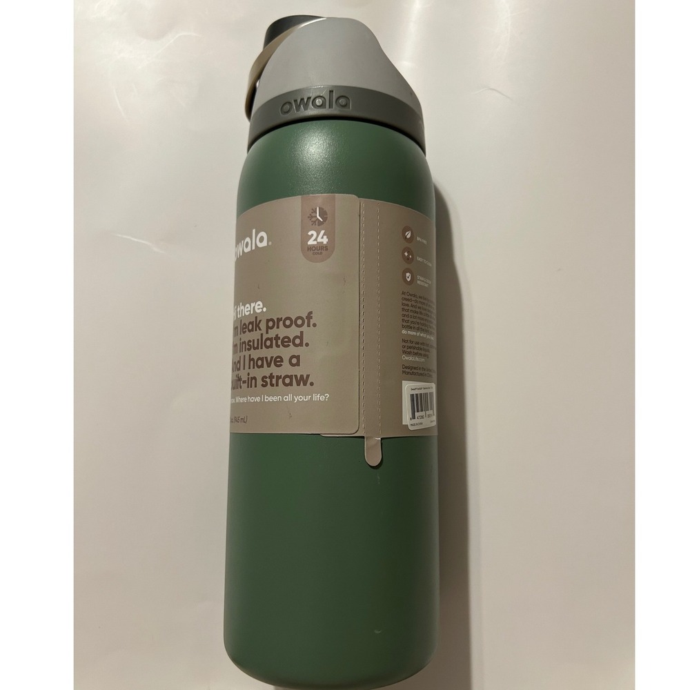 Owala FreeSip 32oz Insulated Stainless Steel Water Bottle Green Matte Green - Picture 8 of 8